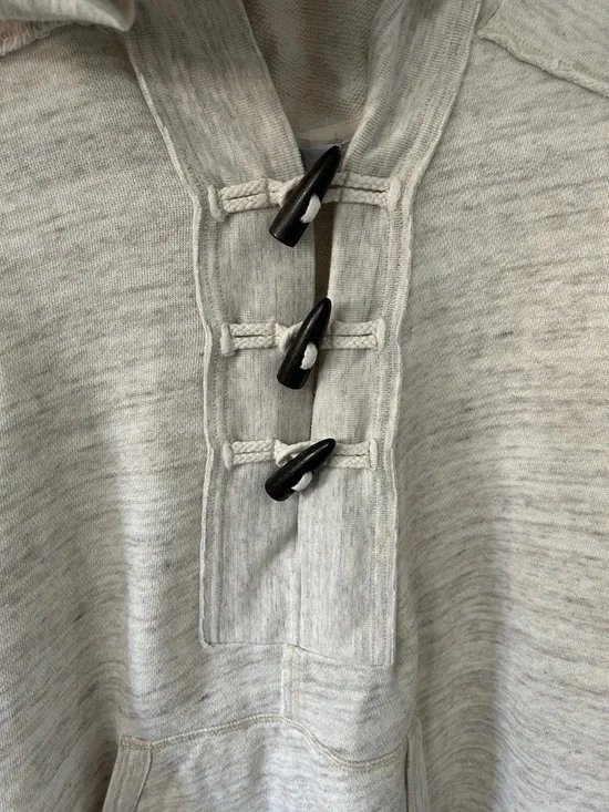 Free People Beach Arrival Hoodie XS Slouchy Heathered Grey with Toggle Detail - Picture 15 of 16